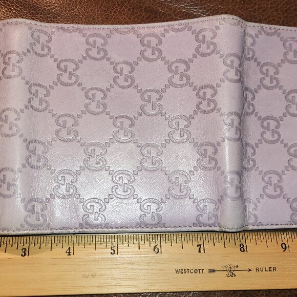 Gucci Lilac GG Guccissima Leather Tri-fold Square Wallet. EUC - Picture 3 of 9